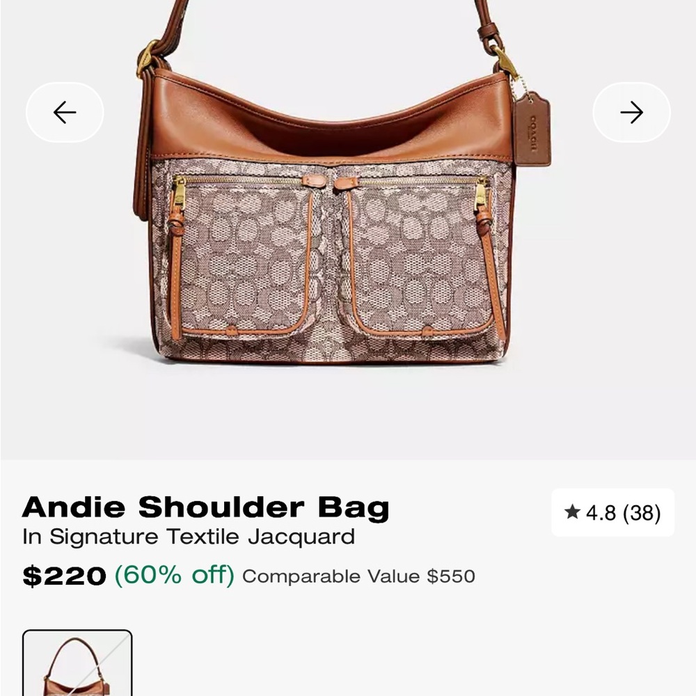 Coach Andie Shoulder bag in Signature Textile Jacquard - Picture 5 of 5